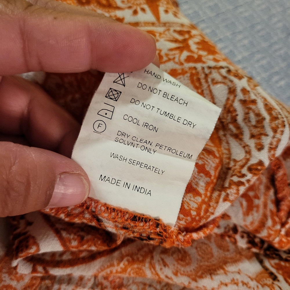 Label Ritu Kumar Orange Sleeveless Top - Picture 9 of 10